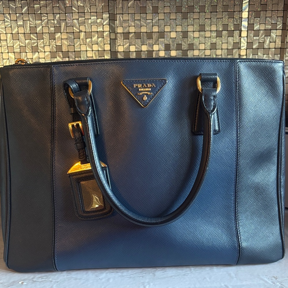 Prada Midnight Blue Leather Handbag